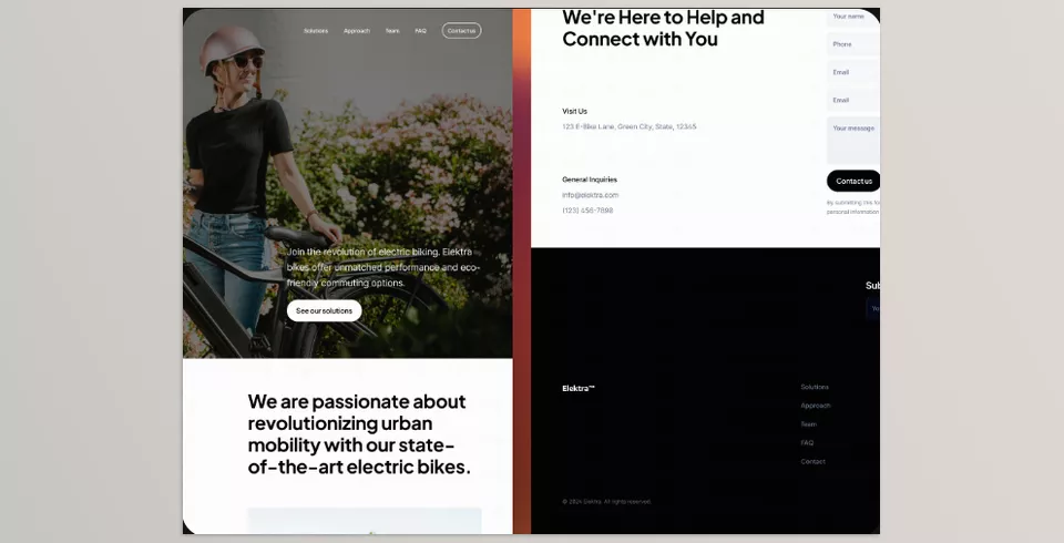 Elektra E bike landing template - Transform your online presence with this cutting-edge design.
