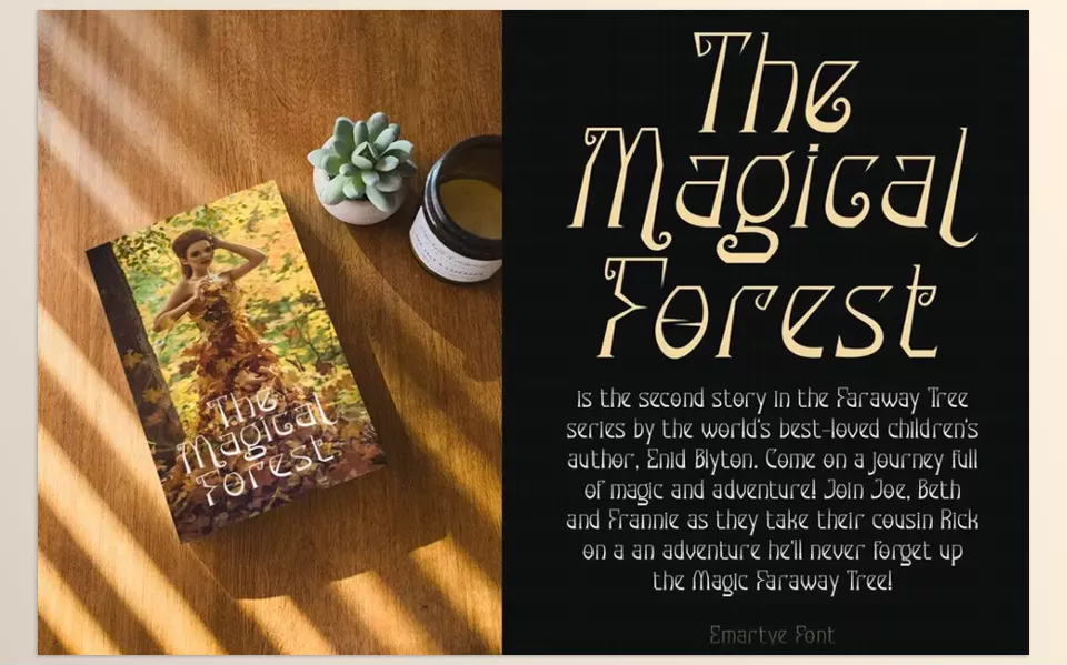 Youworkforthem - Emartye Font - It brings an artistic touch to any book cover design.