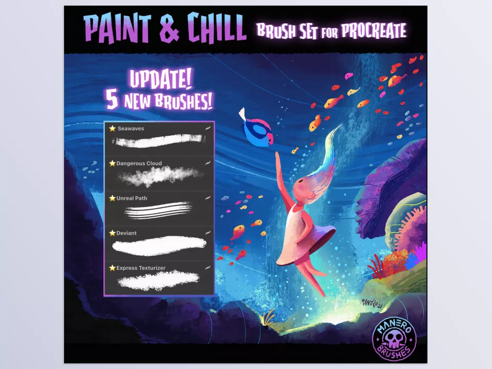 Paint and Chill Brush Set for Procreate - Unleash your artistic potential with versatile tools designed for digital artists.