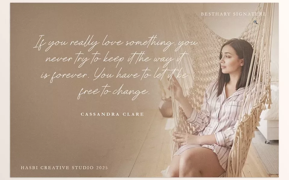 Besthary Signature Font - Transform ordinary projects into extraordinary works with its graceful calligraphy style.