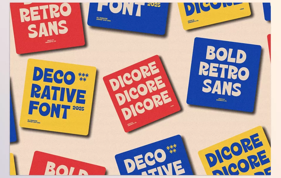 Dicore Bold Sans retro Font - This comic-style font is perfect for posters and other invites, among others.