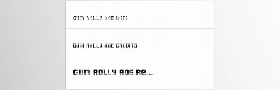 Gum Rally AOE Font Family - With this typeface, you can experience the beauty of classic cinema through unique dot matrix designs.