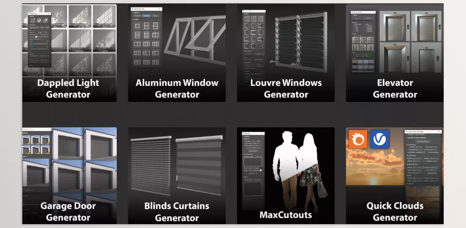 ArchViz Tools - Generators Collection for 3dsMax - Generate 2D road marking masks automatically.