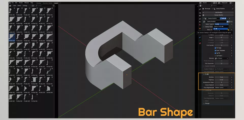 Sweep Modifier Addon - Unlock new possibilities in procedural modelling with ease and precision.