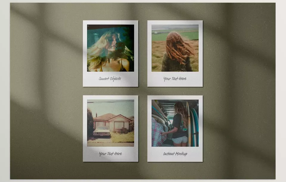 Polaroid Mockup Scenes - Attention-capturing mockups that are ready to stun designers' needs and fulfil high resolutions.