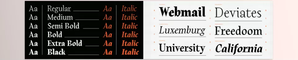 Rebuke Font Family - A warm mix of modern lines and vintage curves, the typeface reads smoothly at any size.