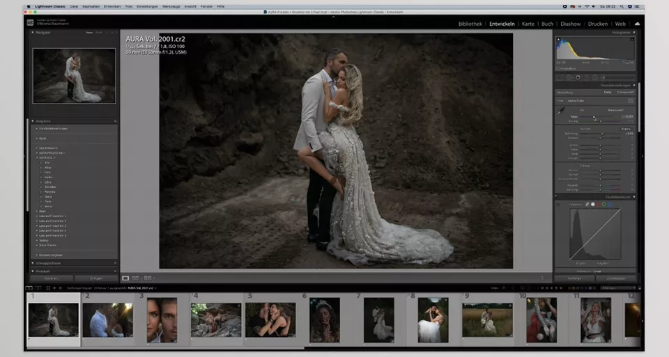 AURA Desktop Presets Vol. 2  - Add a soft, crisp glow to wedding pictures, making skin tones radiant while preserving atmosphere.