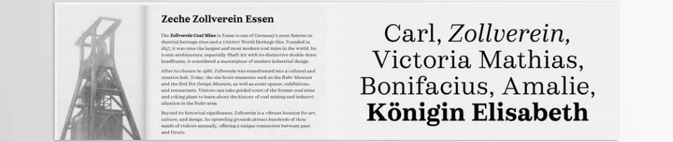 Werkdruck Font Family - Observe the dual applications of this font family for both small text and large displays.
