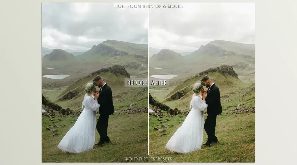 Vogue Wedding Editorial Film Lightroom Presets - Stunning outcomes are guaranteed every single time, which makes it easy to elevate your photography with simplicity wrapped in sophistication through our presets.