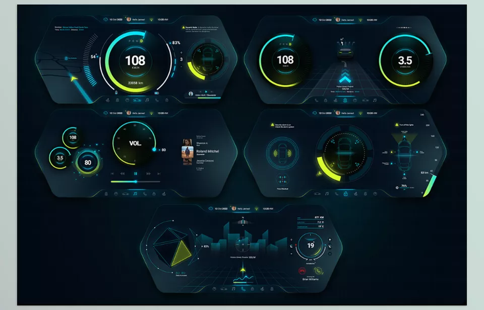 Smart Car HUD - Custom interfaces let you fully experience the future of driving with unprecedented flexibility.