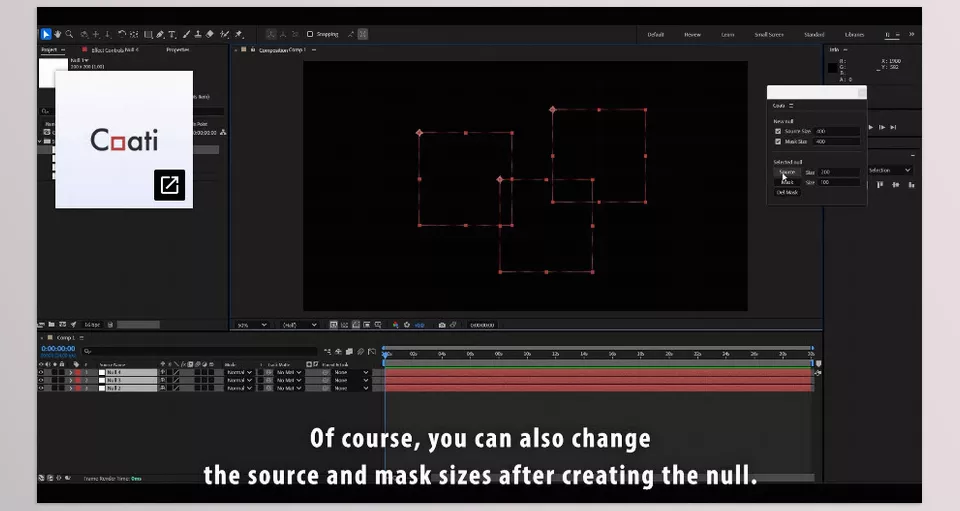 Coati - Coati's auto mask adjustment makes managing null sizes in 4K compositions effortless.