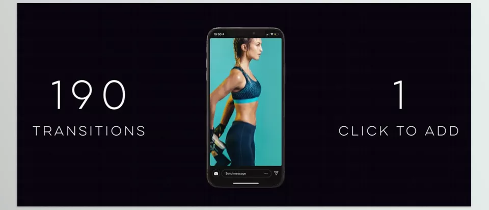 Instagram Stories and Motion Graphics Titles and Transitions Premiere Pro Template - 190 Transitions just 1 Click to Add!