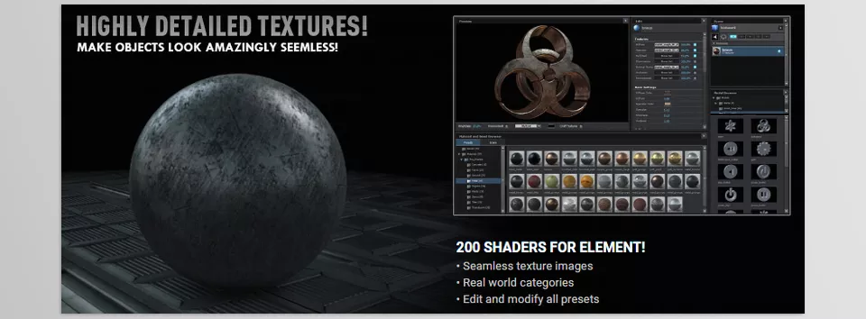Pro Shaders 2 for Element 3D - Highly detailed textures!