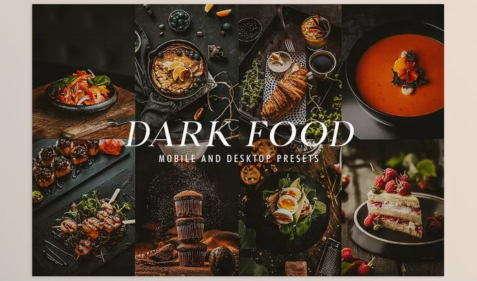 Lightroom Preset – 6 Dark Food Lightroom Presets by CVR Presets – Download