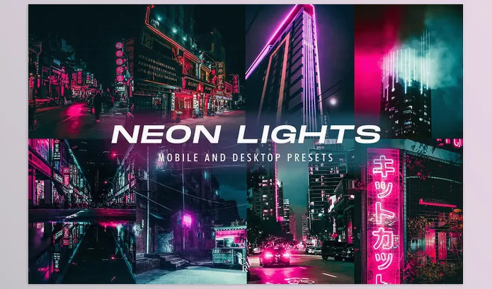 Lightroom Preset – 6 Neon Lights Lightroom Presets by CVR Presets – Download
