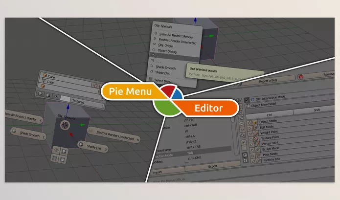 Blender Addon – Pie Menu Editor by roaoao – Download