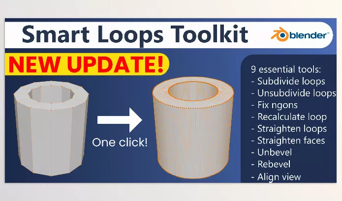 Blender Addon – Smart Loops Toolkit by Pawel Wilczewski – Download