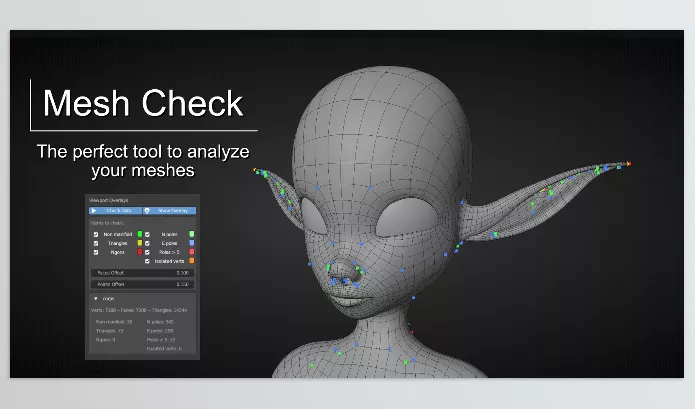 Blender Addon – Mesh Check GPU Edition s by Pistiwique – Download