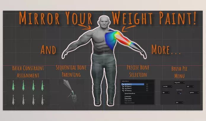 Blender Addon – Weight Paint And Bones by Makatopia – Download