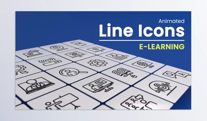 Project – 50 Animated E Learning Line Icons by dehannb – Download 50925532
