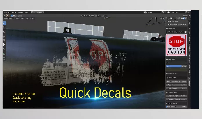 Blender Addon – Quick Decals by topchannel1on1 – Download
