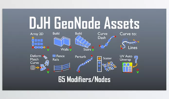 Blender Addon – Djh Geometry Node Assets by Daniel Hickox – Download