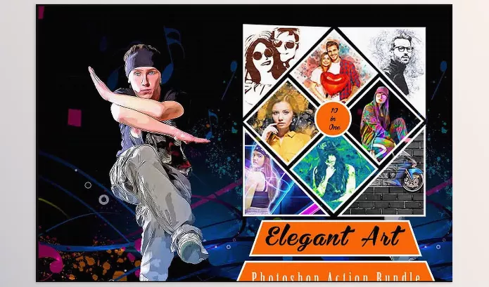 Photoshop Plugin – Elegant Art Photoshop Action Bundle by Studio Retouch – Download
