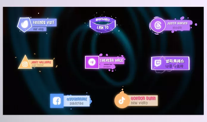 Project – Social Media Liquid Lower Thirds for Premiere Pro by 2DFXAnimation – Download 52634395