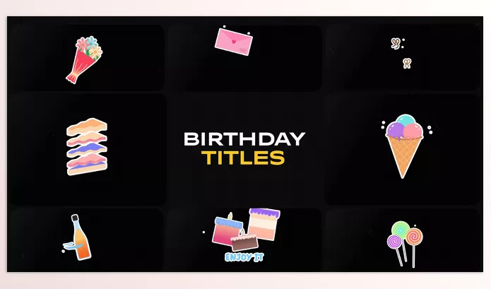 Project – Birthday Titles for Premiere Pro by MisterFlashStore – Download 53315341