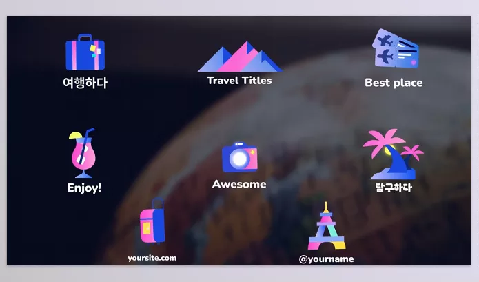 Resolve Tool – Travel Icons And Titles for DaVinci Resolve by Explainme – Download 52743114