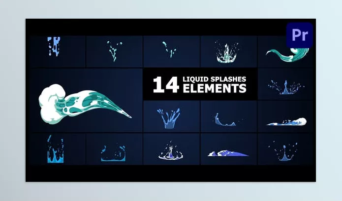Project – Liquid Splashes Elements Premiere Pro MOGRT by FlashFXbox – Download 53362953