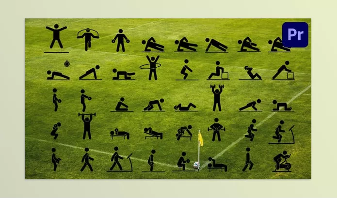 Project – 40 Animated Fitness Pictograms Premiere Pro MOGRT by SweetsBox – Download 46757700