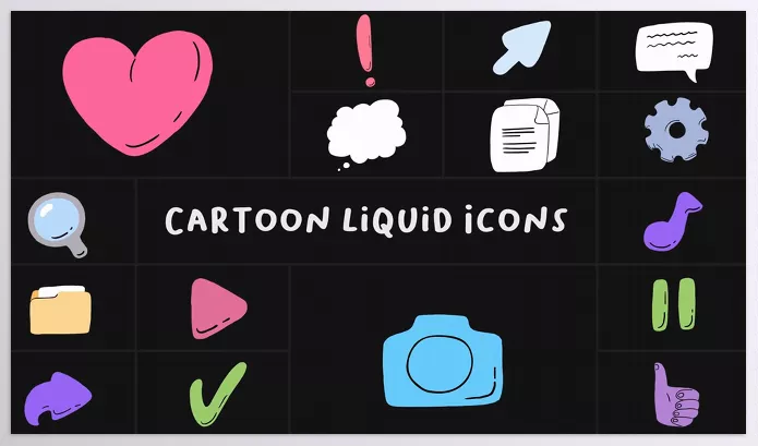 Project – Cartoon Liquid Icons for After Effects by 2DFXAnimation – Download 54333158