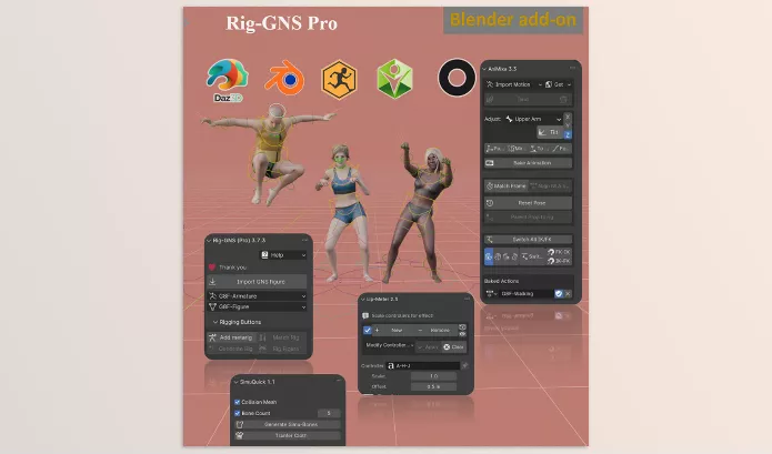 Blender Addon – Rig-GNS (Pro) by Shamsu Ddin – Download