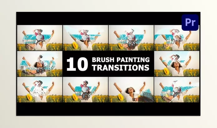 Project – Brush Painting Transitions Premiere Pro MOGRT by FlashFXbox – Download 54180254