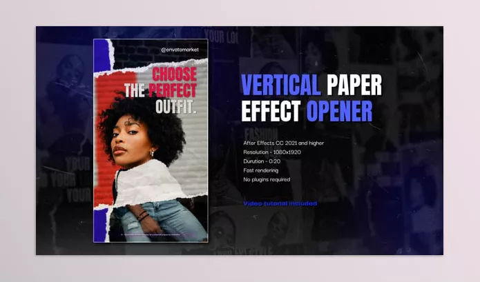 Project – Paper Effect Fashion Opener Vertical by PositivePro – Download 55156393