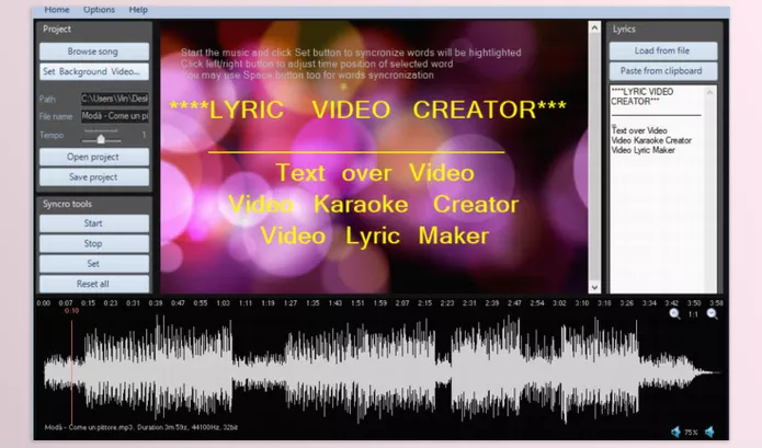 Software – Lyric Video Creator Professional – Download