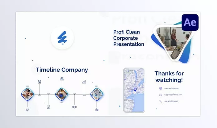 Plugin – Profi Clean Corporate Presentation for After Effects by OneMotionStudio – Download 55731982