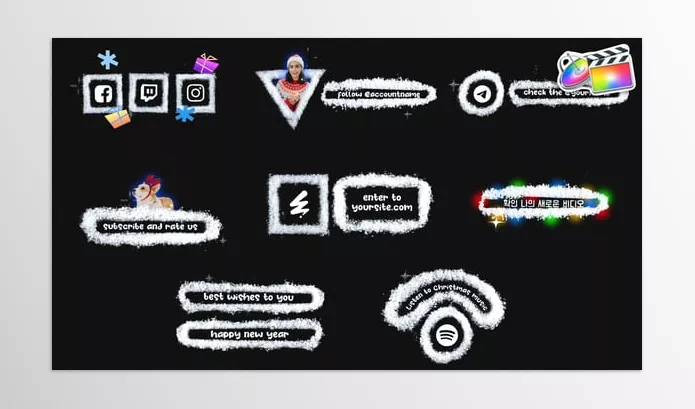 FCP Template – Stop Motion Snow Social Media Lower Thirds FCPX by SweetsBox – Download 55823359