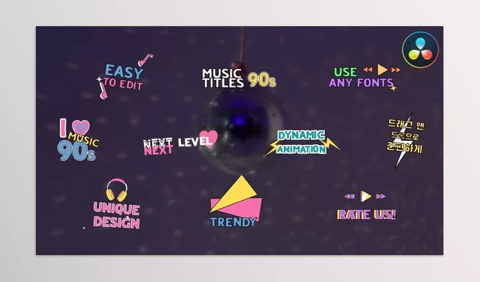 Resolve Tool – 90’s Music Titles DaVinci Resolve by BoxOfMotion – Download 54411589