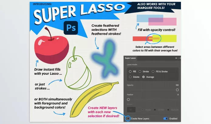Photoshop Plugin – Kyle’s Super Lasso for Photoshop by Kyle T Webster – Download