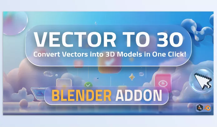 Blender Addon – Vector to 3D by Blender Procedural – Download