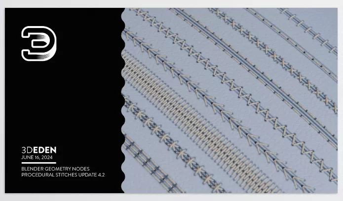 Blender Addon – Geometry Nodes Procedural Stitches by Studio Roel Deden – Download