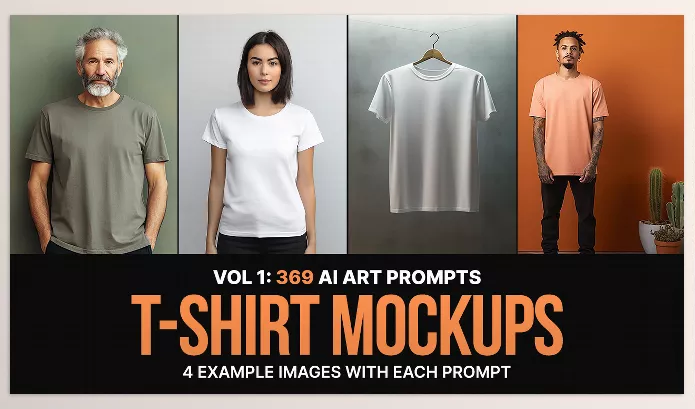 Asset – 369 Midjourney Prompts for T-Shirt Mockups by Sevenstyles – Download