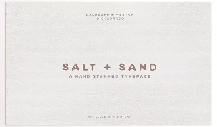 Font – Salt And Sand Stamped Typeface by Callie Rian & Co. – Download
