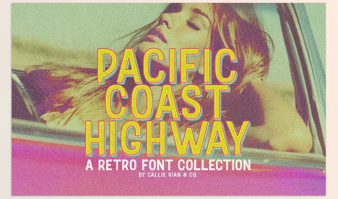 Font – Pacific Coast Highway Retro Fonts by Callie Rian & Co. – Download