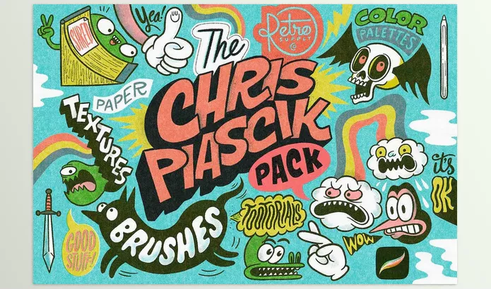 Photoshop Plugin – The Chris Piascik Pack for Procreate by RetroSupply – Download
