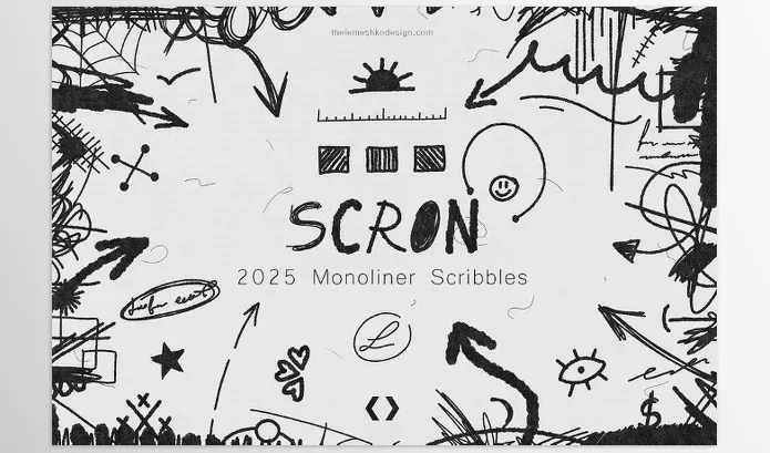 Photoshop Plugin – Scron 2000+ Monoliner Scribbles by The Lemeshko Design – Download
