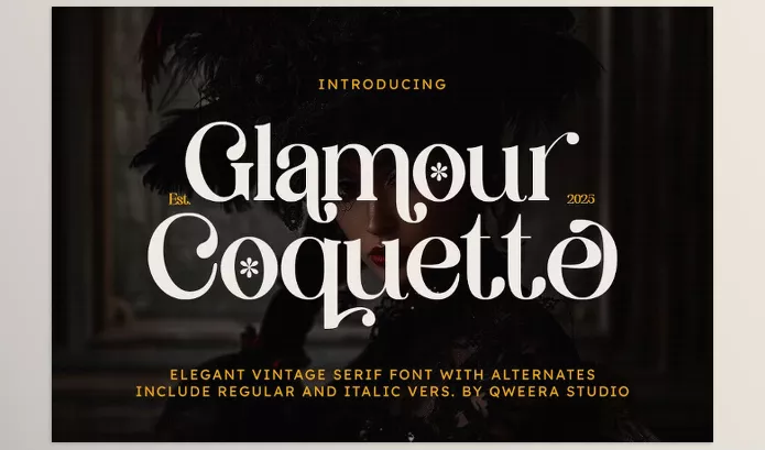 Font – Glamour Coquette Elegant Vintage Font by Qweera Studio – Download