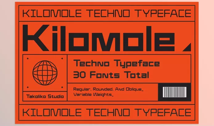 Font – Kilomole Techno Typeface by takoliko – Download